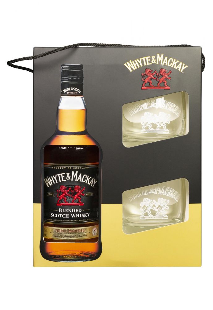 Виски Whyte & Mackay с бокалами 0.7 л