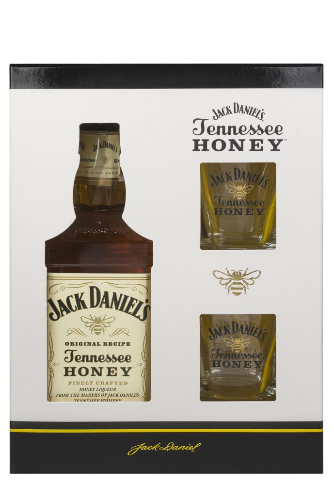 Виски Jack Daniels Tennessee Honey с бокалами 0.7 л
