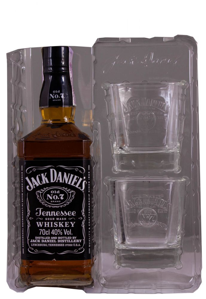 Виски Jack Daniels с бокалами 0.7 л