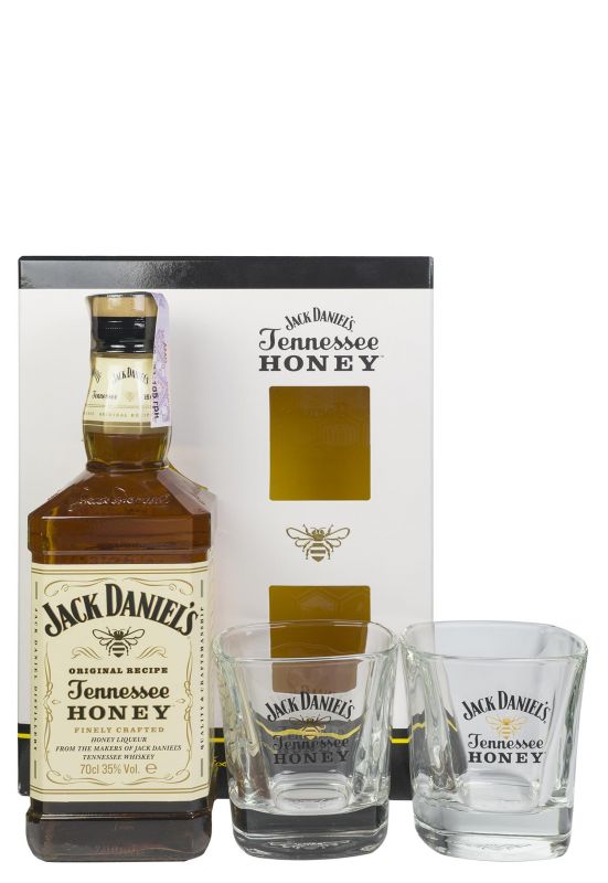 Виски Jack Daniels Tennessee Honey с бокалами 0.7 л